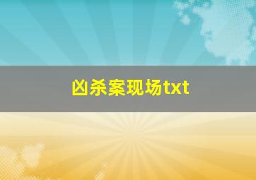 凶杀案现场txt