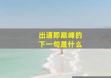 出道即巅峰的下一句是什么