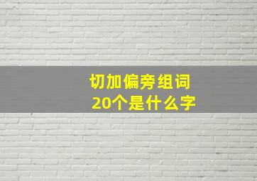 切加偏旁组词20个是什么字