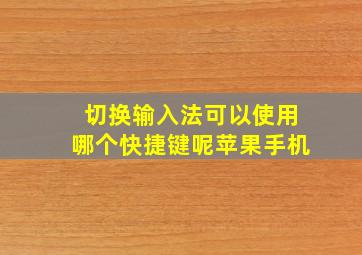 切换输入法可以使用哪个快捷键呢苹果手机