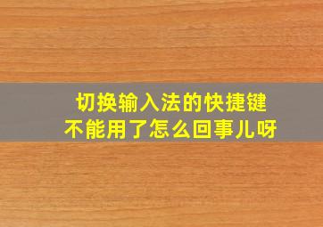 切换输入法的快捷键不能用了怎么回事儿呀