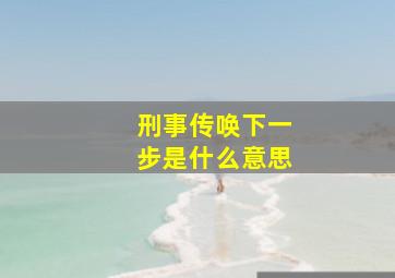 刑事传唤下一步是什么意思