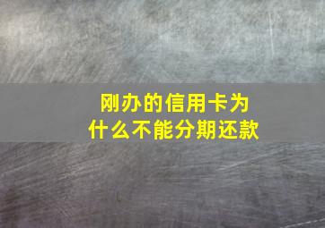 刚办的信用卡为什么不能分期还款