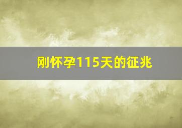 刚怀孕115天的征兆