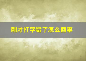 刚才打字错了怎么回事