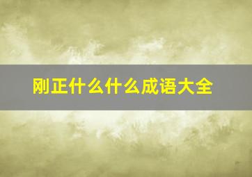 刚正什么什么成语大全