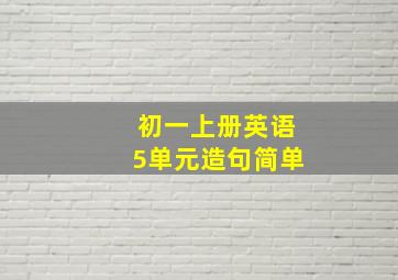 初一上册英语5单元造句简单