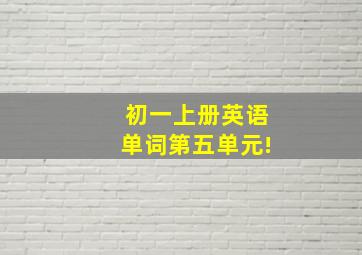 初一上册英语单词第五单元!