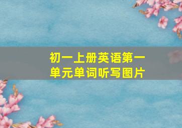 初一上册英语第一单元单词听写图片