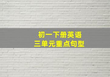 初一下册英语三单元重点句型