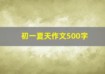 初一夏天作文500字