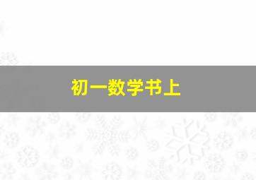 初一数学书上