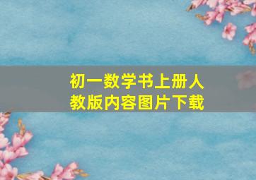 初一数学书上册人教版内容图片下载