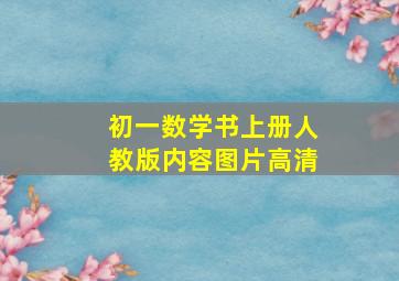 初一数学书上册人教版内容图片高清