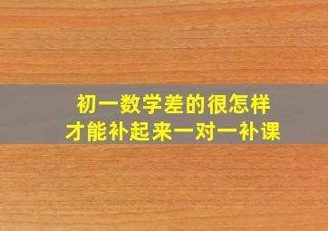 初一数学差的很怎样才能补起来一对一补课