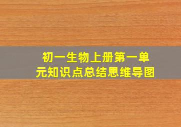 初一生物上册第一单元知识点总结思维导图