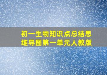 初一生物知识点总结思维导图第一单元人教版