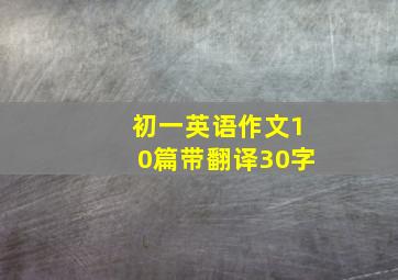 初一英语作文10篇带翻译30字