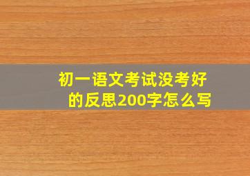 初一语文考试没考好的反思200字怎么写