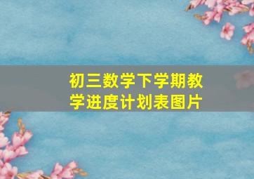 初三数学下学期教学进度计划表图片