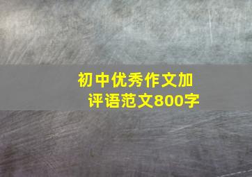 初中优秀作文加评语范文800字