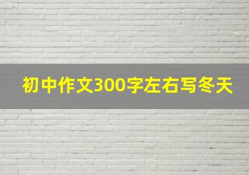 初中作文300字左右写冬天