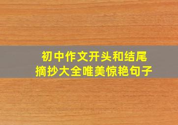 初中作文开头和结尾摘抄大全唯美惊艳句子