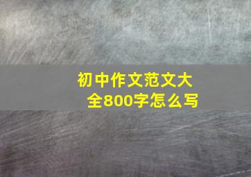 初中作文范文大全800字怎么写