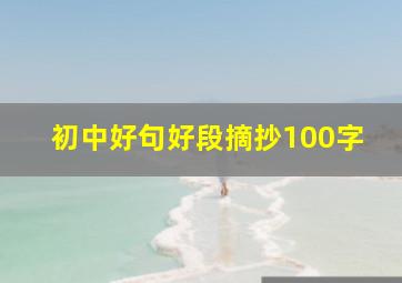 初中好句好段摘抄100字