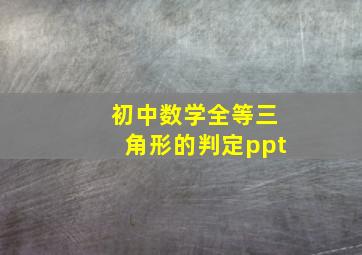 初中数学全等三角形的判定ppt