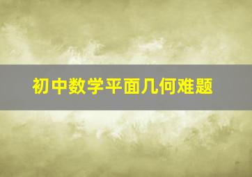 初中数学平面几何难题