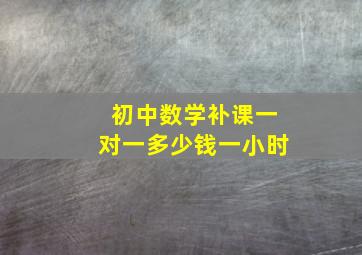 初中数学补课一对一多少钱一小时