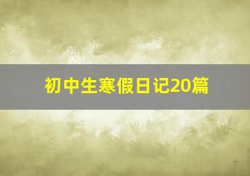 初中生寒假日记20篇