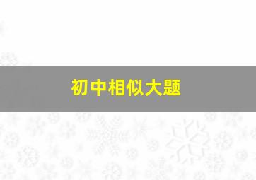 初中相似大题