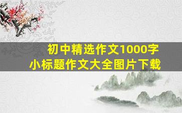 初中精选作文1000字小标题作文大全图片下载