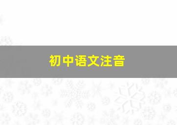 初中语文注音