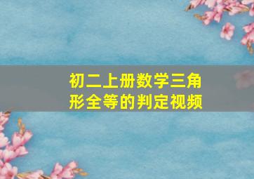 初二上册数学三角形全等的判定视频