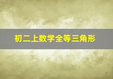 初二上数学全等三角形