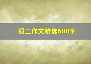 初二作文精选600字