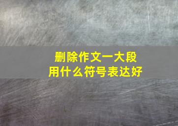 删除作文一大段用什么符号表达好