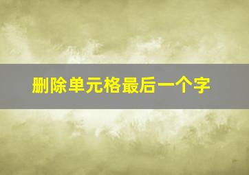 删除单元格最后一个字