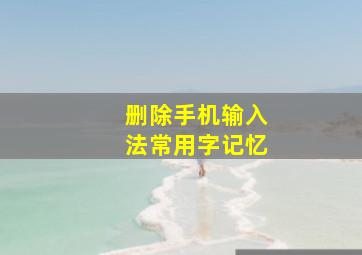 删除手机输入法常用字记忆