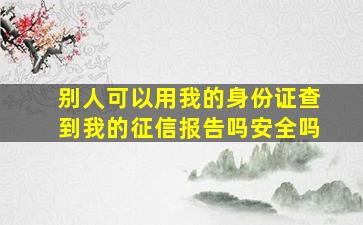 别人可以用我的身份证查到我的征信报告吗安全吗