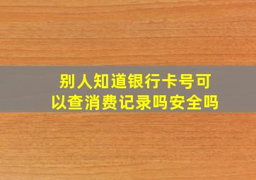 别人知道银行卡号可以查消费记录吗安全吗