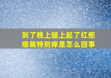 到了晚上腿上起了红疙瘩就特别痒是怎么回事