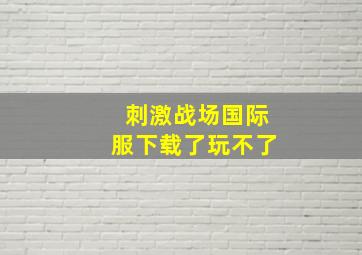 刺激战场国际服下载了玩不了