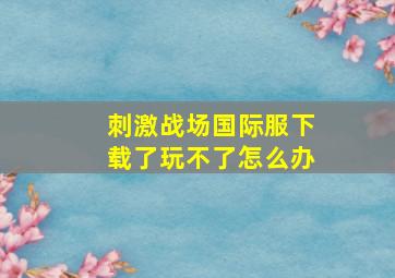 刺激战场国际服下载了玩不了怎么办