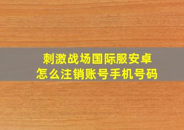 刺激战场国际服安卓怎么注销账号手机号码