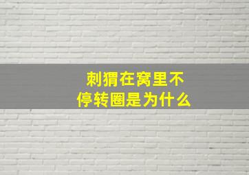 刺猬在窝里不停转圈是为什么