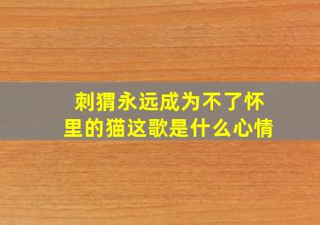 刺猬永远成为不了怀里的猫这歌是什么心情